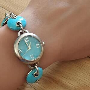 Vintage Rare Shooting Star 925 Silver and turquoise watch.